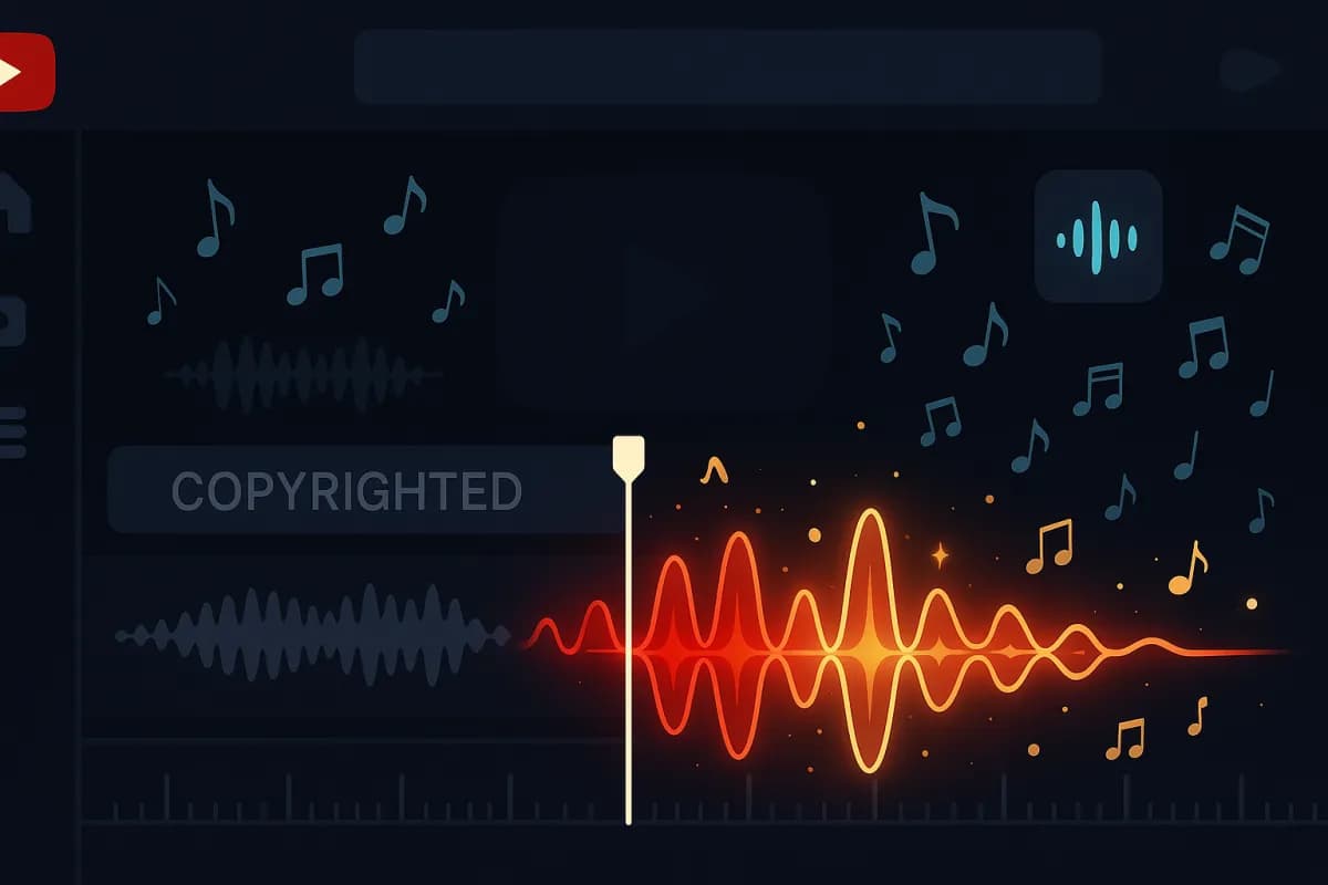 YouTube AI Music Generator 2026 Studio desktop erstat ophavsretlig lyd Content ID strikes monetisering Epidemic Sound Artlist besparelse skabere